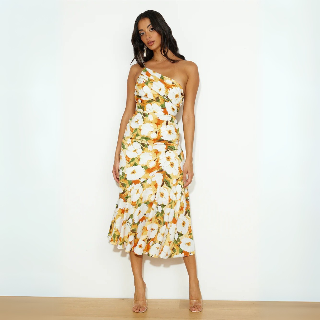 Nicoletta - Abito elegante con spalle scese