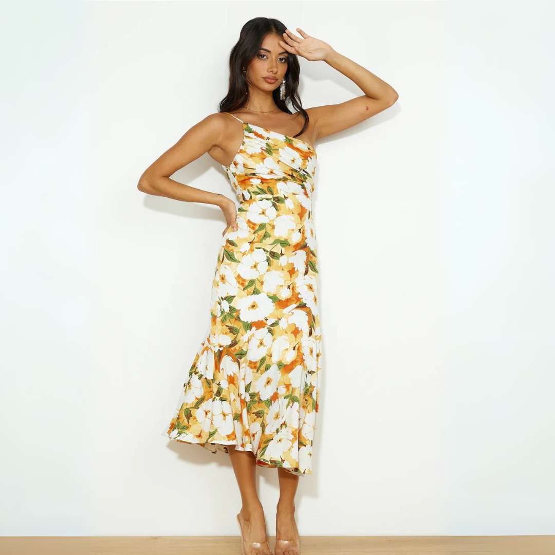 Nicoletta - Abito elegante con spalle scese