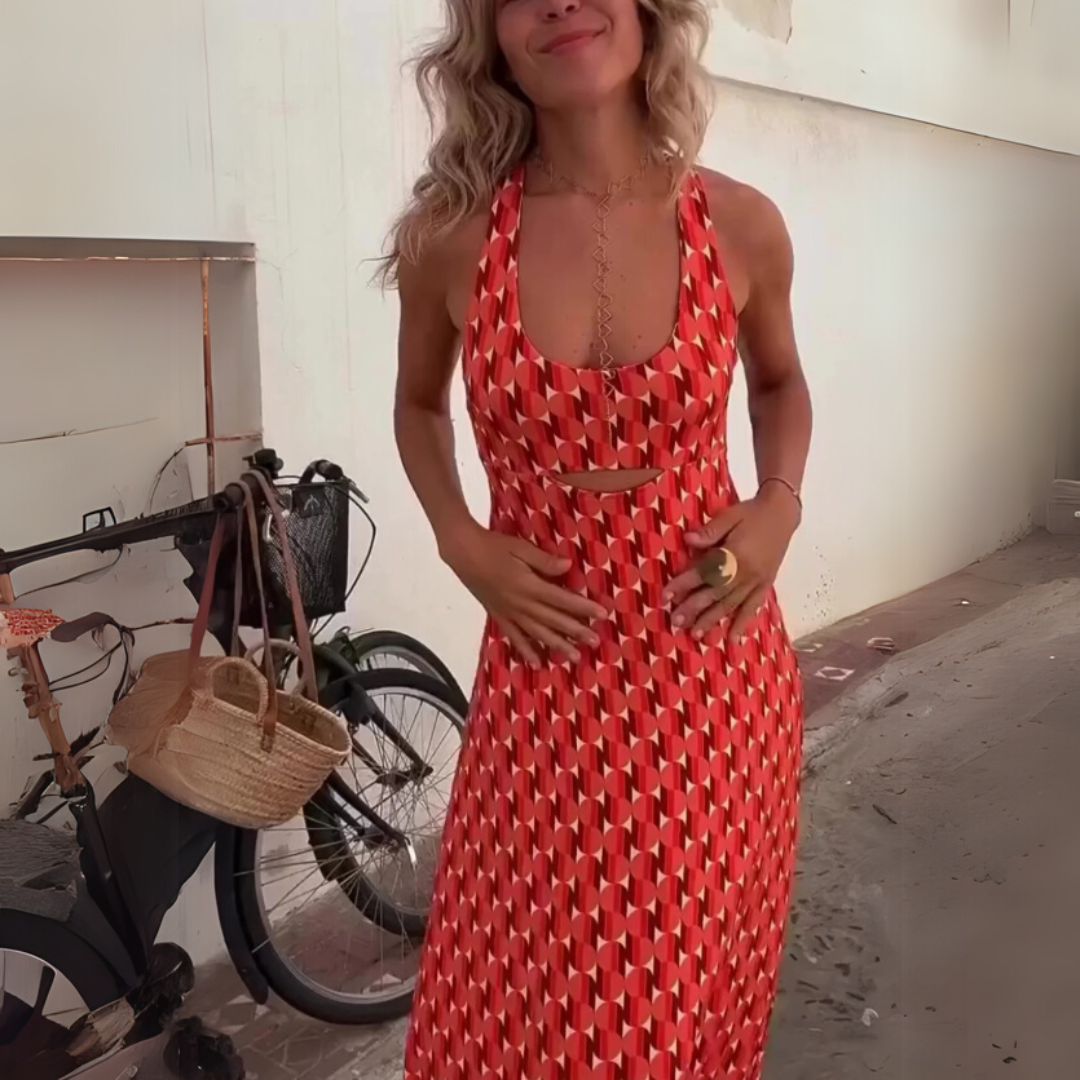 Eleonora - Abito sciolto in stile boho con stampa