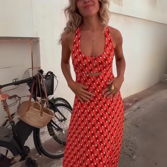 Eleonora - Abito sciolto in stile boho con stampa