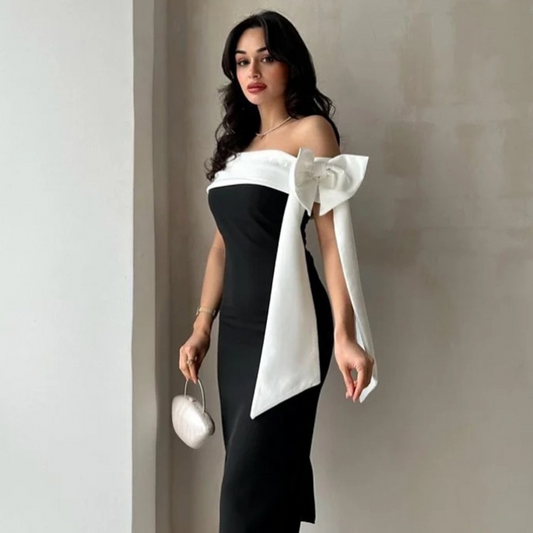 Gianna - Abito senza spalline con fiocco