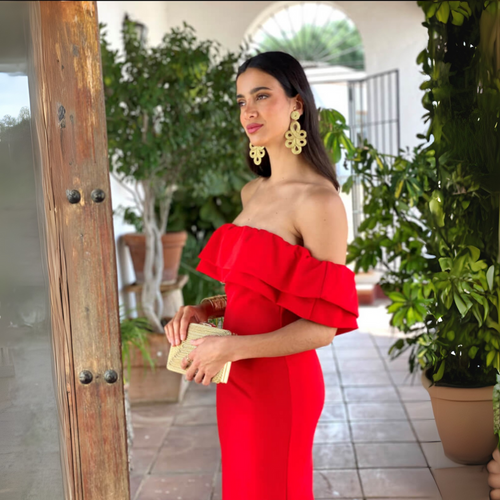 Michela - Abito elegante con spalle scoperte