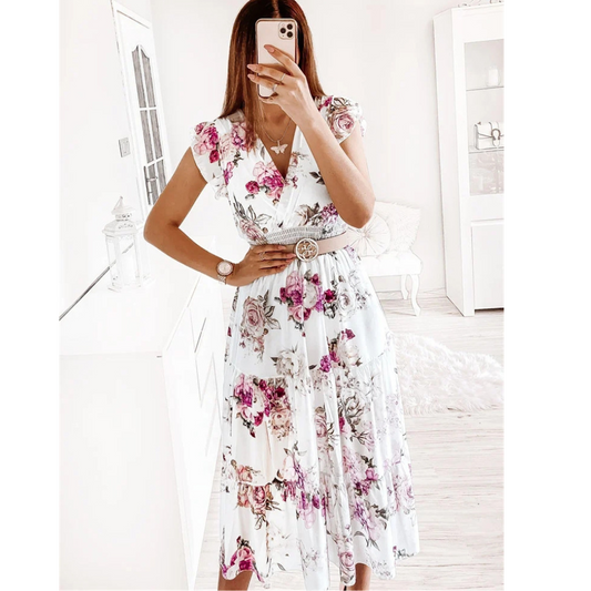 Bianca - Abito in chiffon a maniche corte