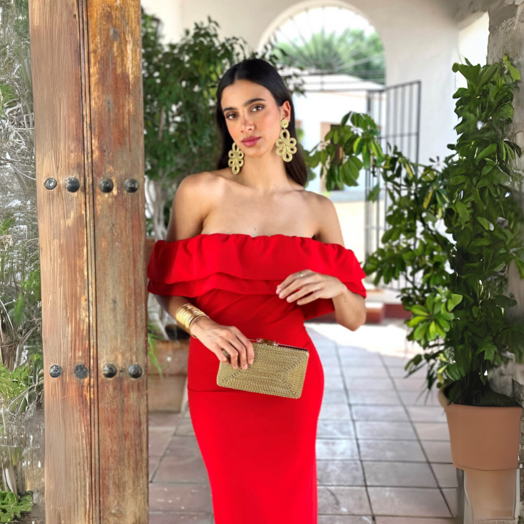 Michela - Abito elegante con spalle scoperte
