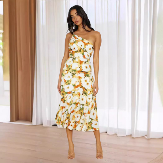 Nicoletta - Abito elegante con spalle scese
