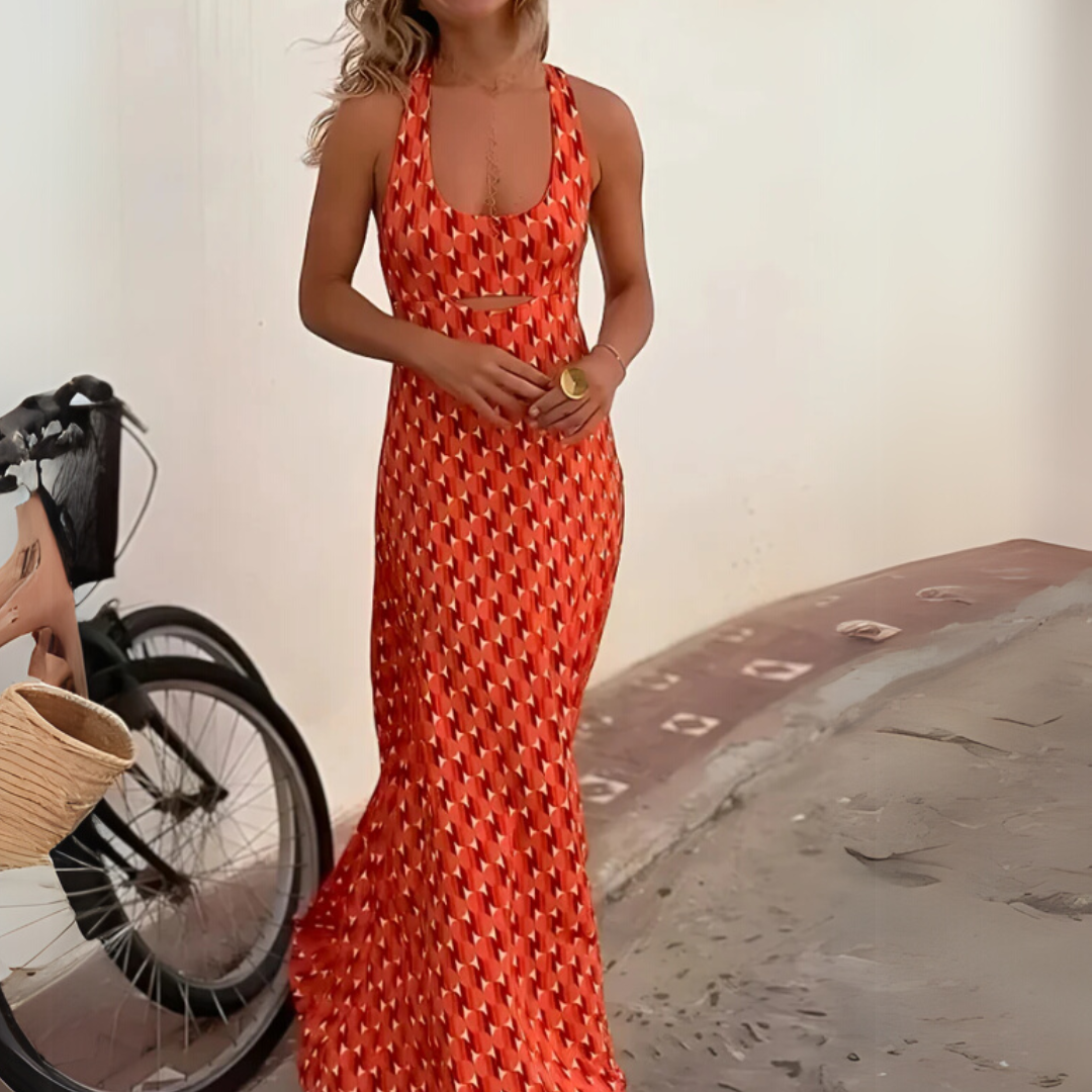Eleonora - Abito sciolto in stile boho con stampa