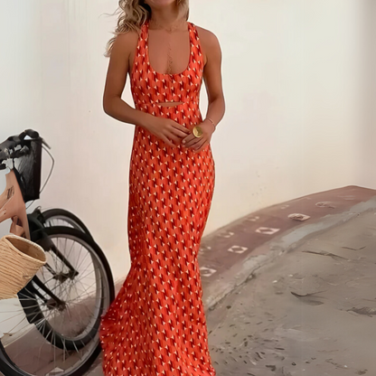 Eleonora - Abito sciolto in stile boho con stampa