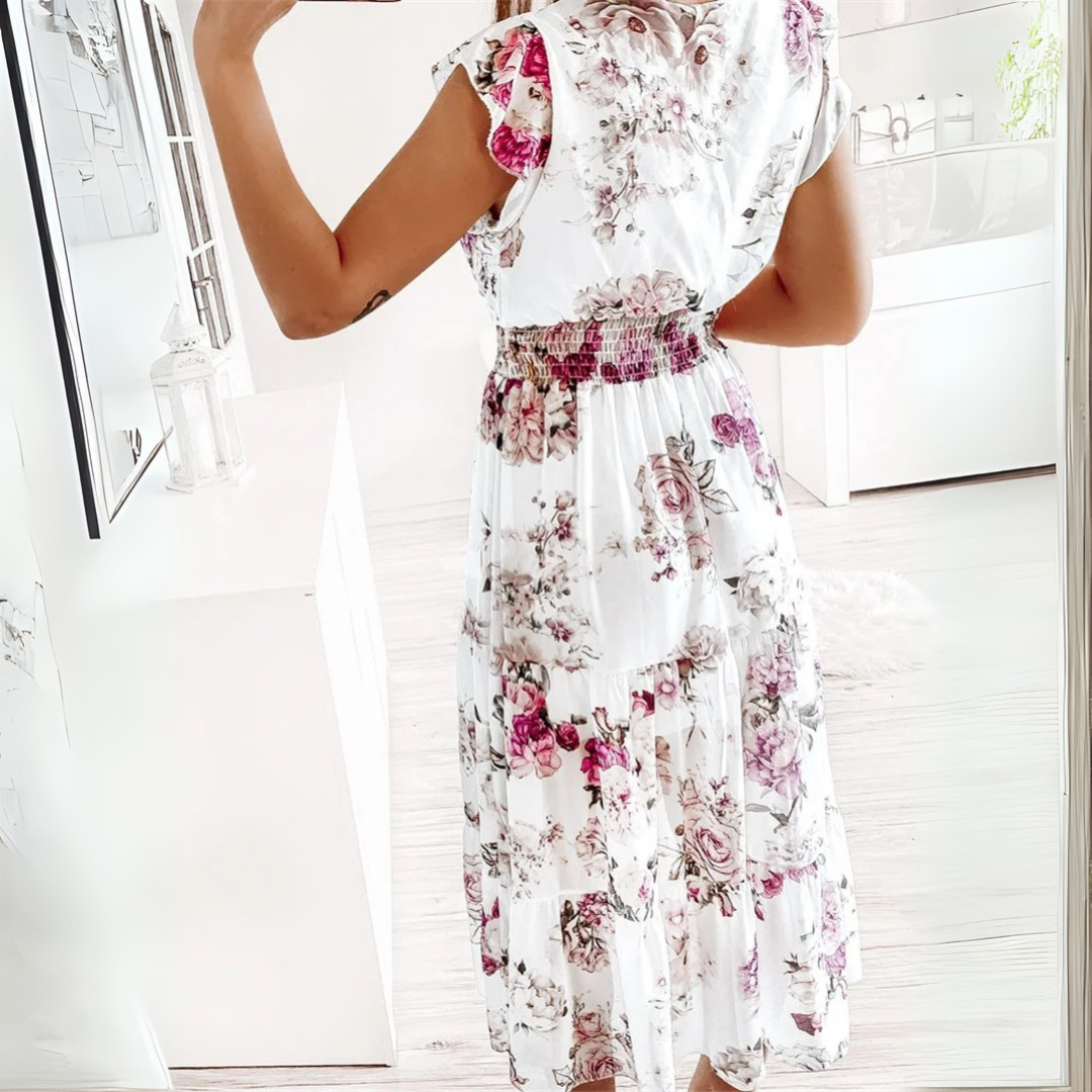 Bianca - Abito in chiffon a maniche corte