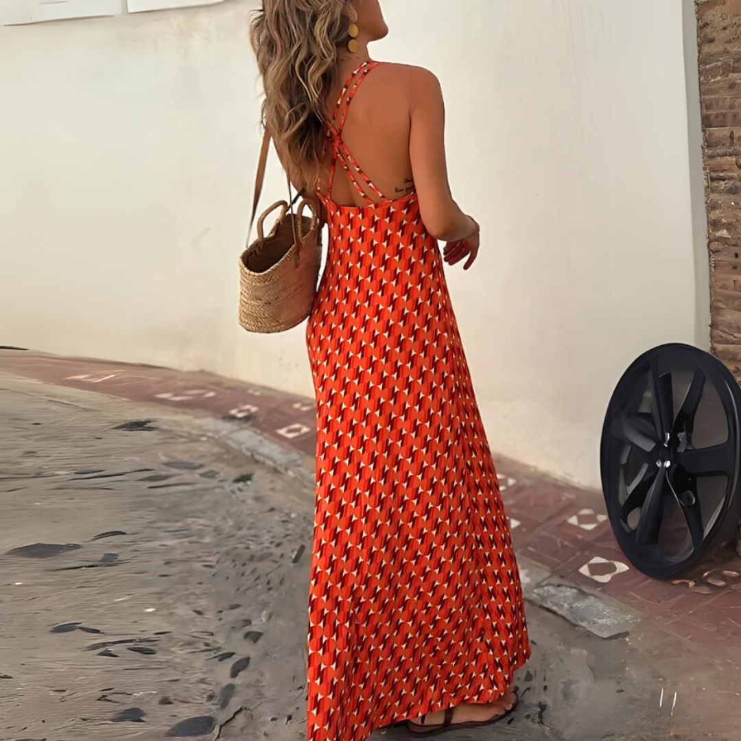 Eleonora - Abito sciolto in stile boho con stampa