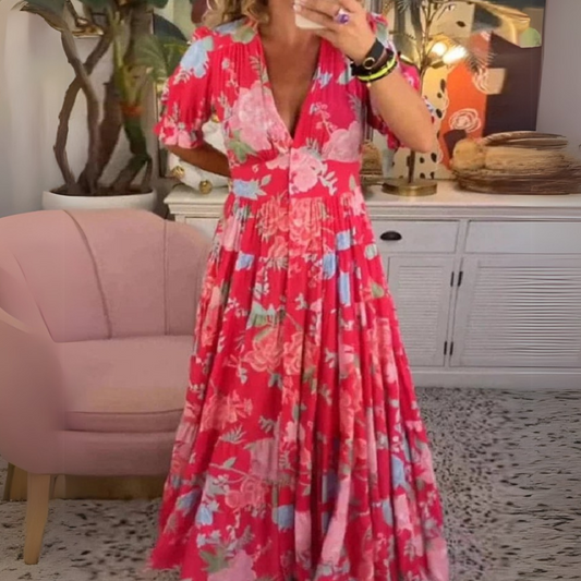 Lavinia - Abito lungo con stampa floreale